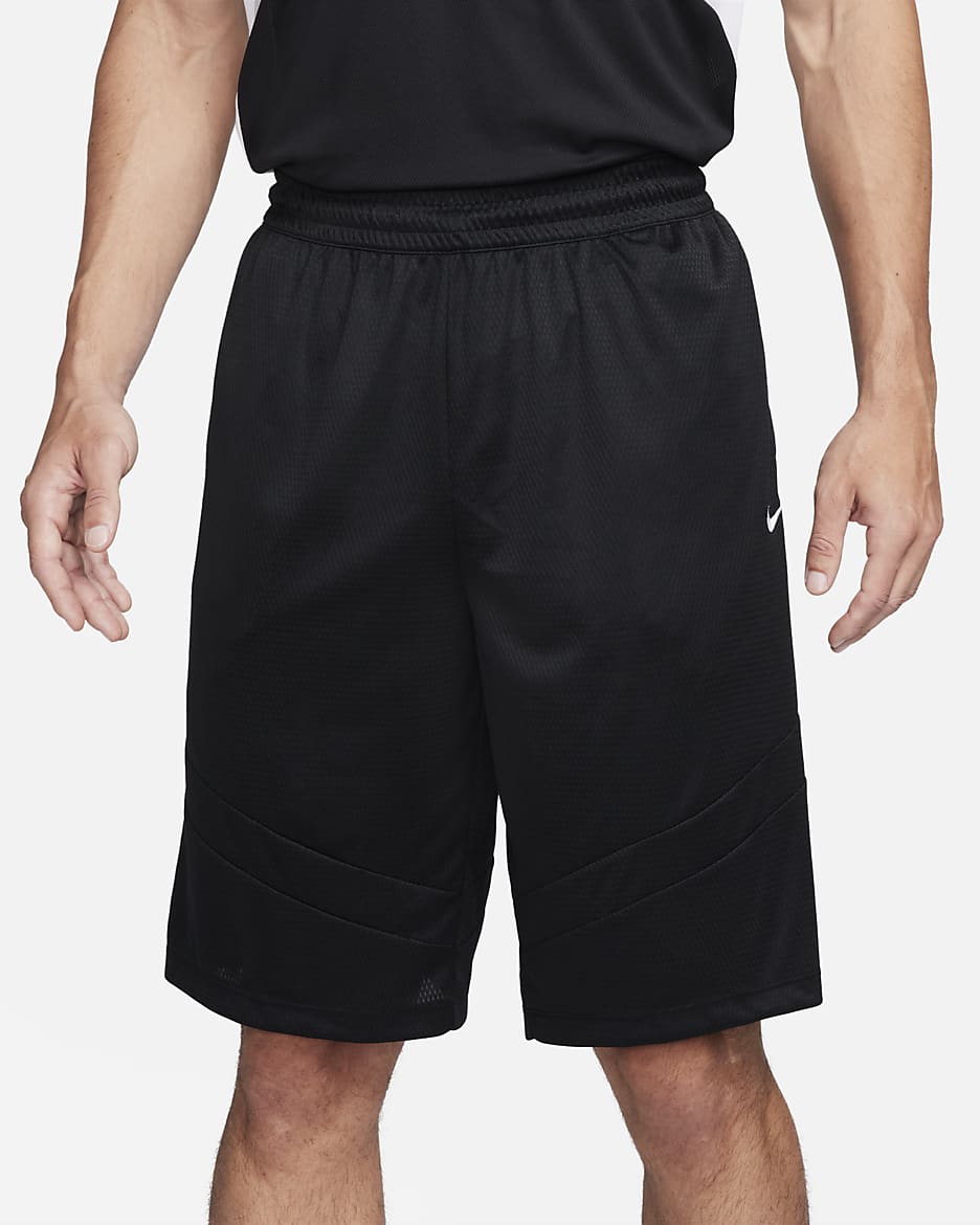 Nike Icon Dri-FIT-basketshorts til herre (28 cm) - Svart/Svart/Svart