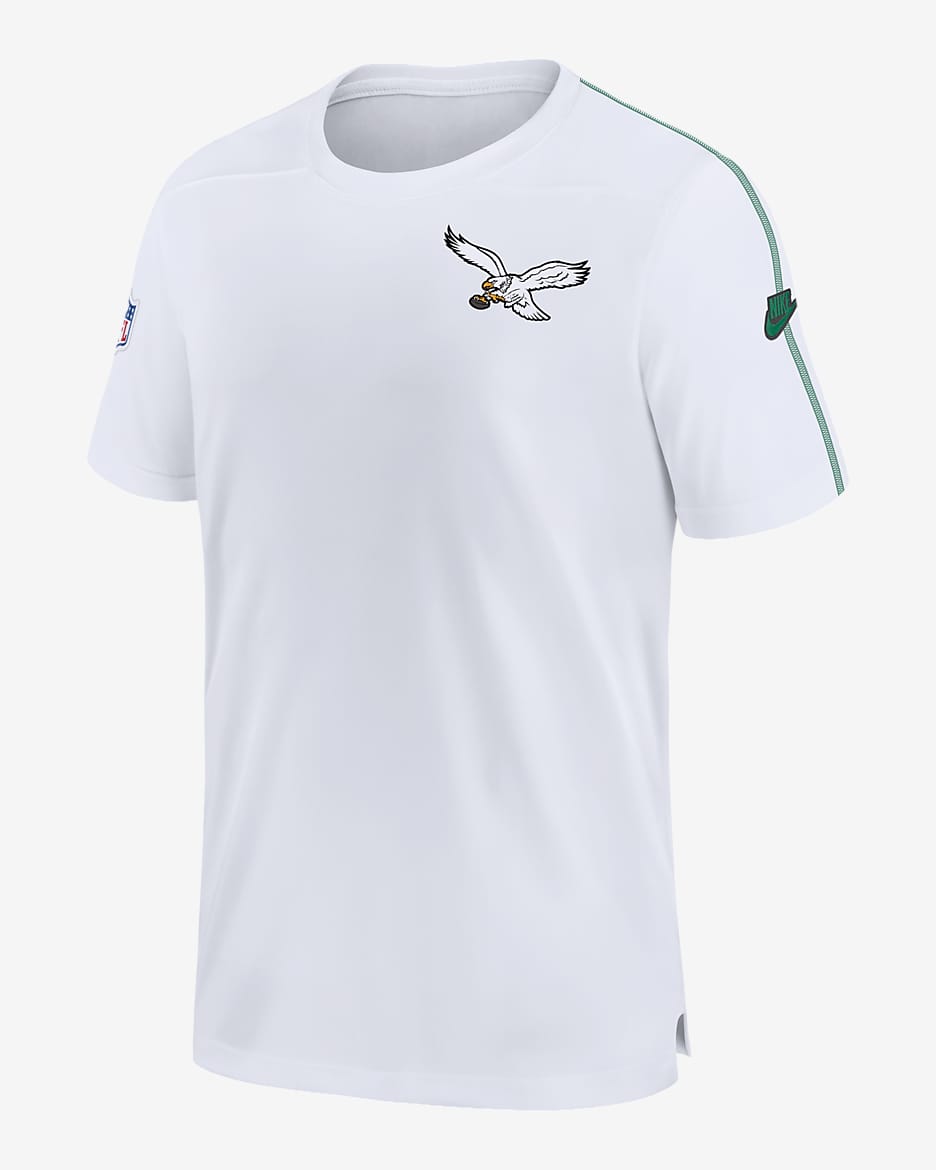 Playera Nike Dri-FIT de la NFL para hombre Philadelphia Eagles Sideline Coach - Blanco