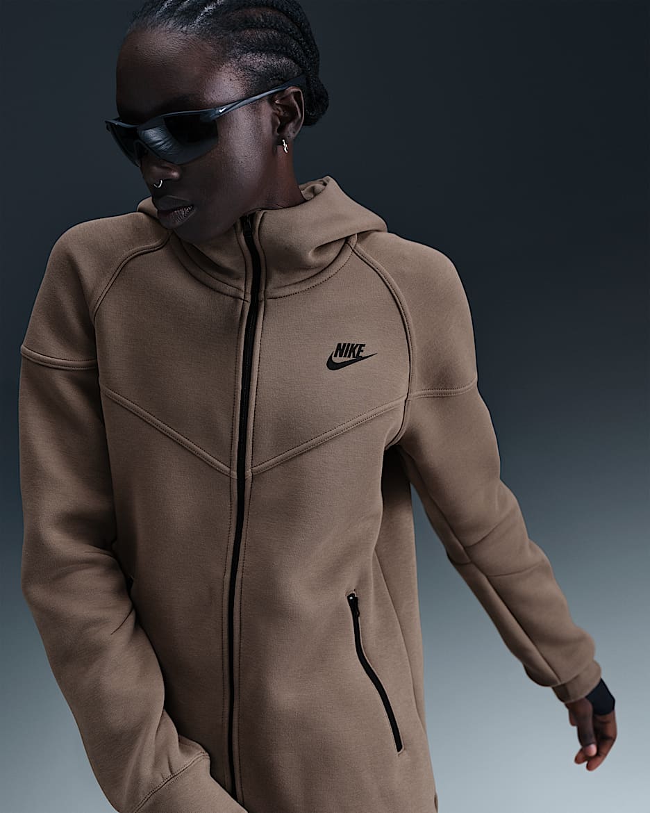 Nike Sportswear Tech Fleece Windrunner Women's Full-Zip Hoodie - Mink Brown/Black
