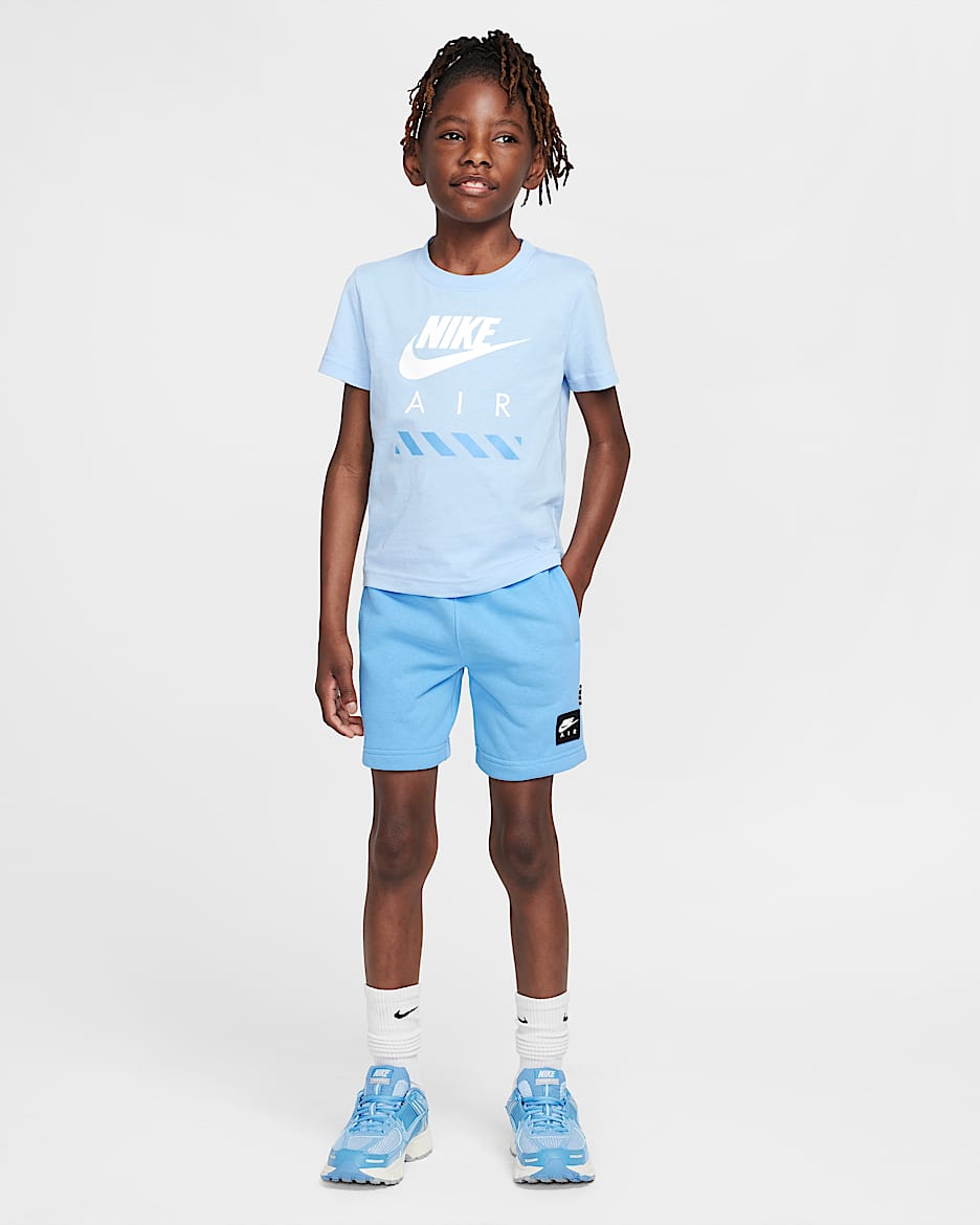 Conjunto de shorts y playera Nike Air para niños de preescolar Nike Sportswear - Azul universitario