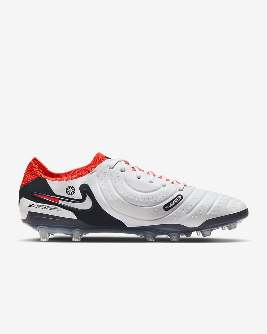 Nike Tiempo Legend 10 Elite Artificial-Grass Soccer Cleats - White/Bright Crimson/Black