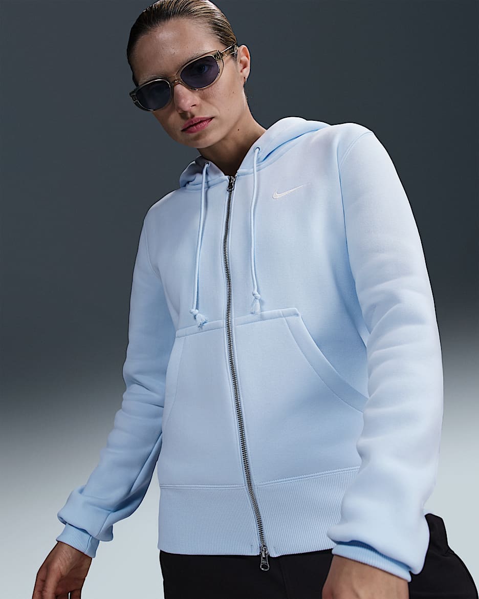 Nike Sportswear Phoenix Fleece Women's Full-Zip Hoodie - Blue Tint/Sail