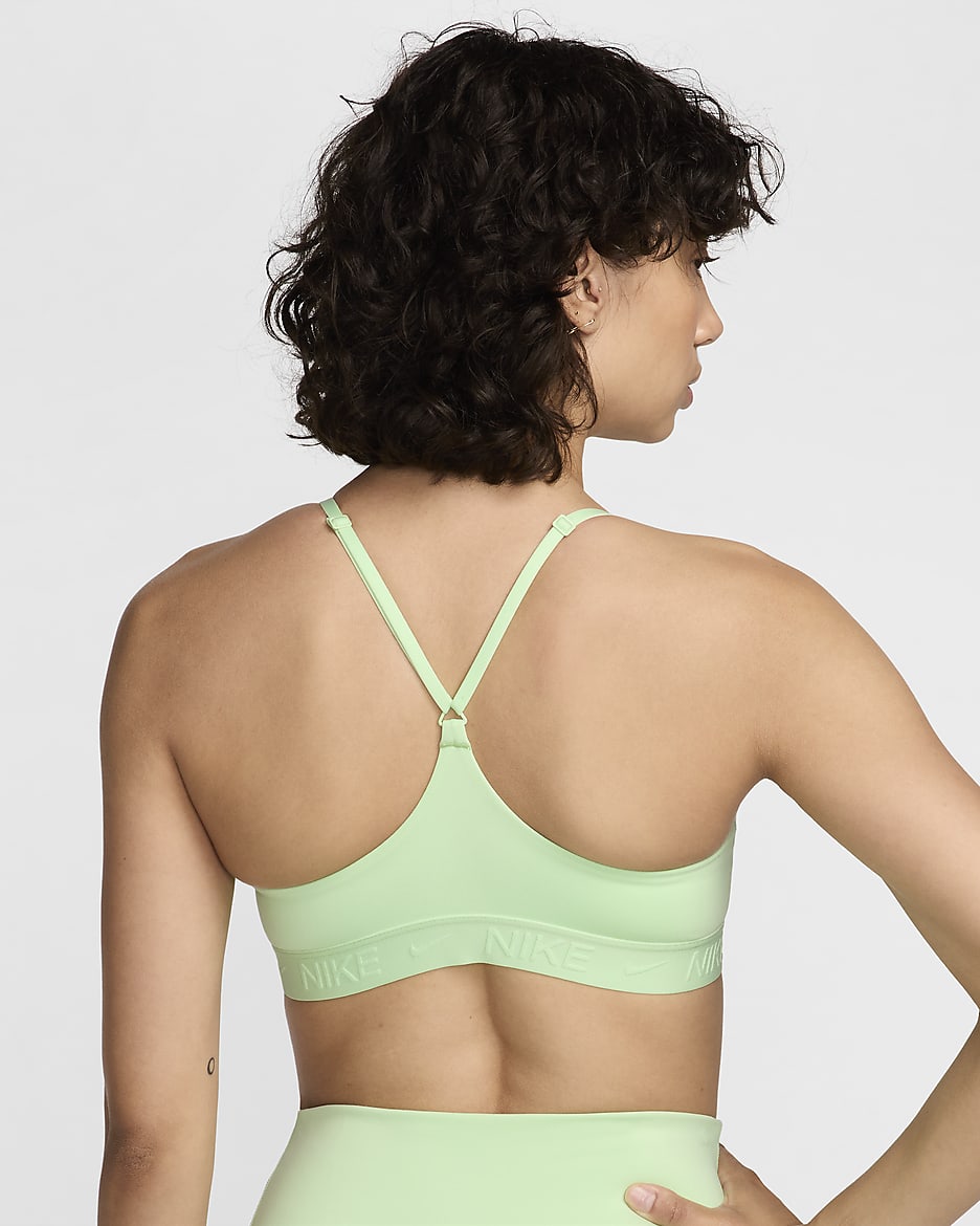 Bra deportivo ajustable acolchado para mujer Nike Indy Light Support - Verde vapor/Verde vapor