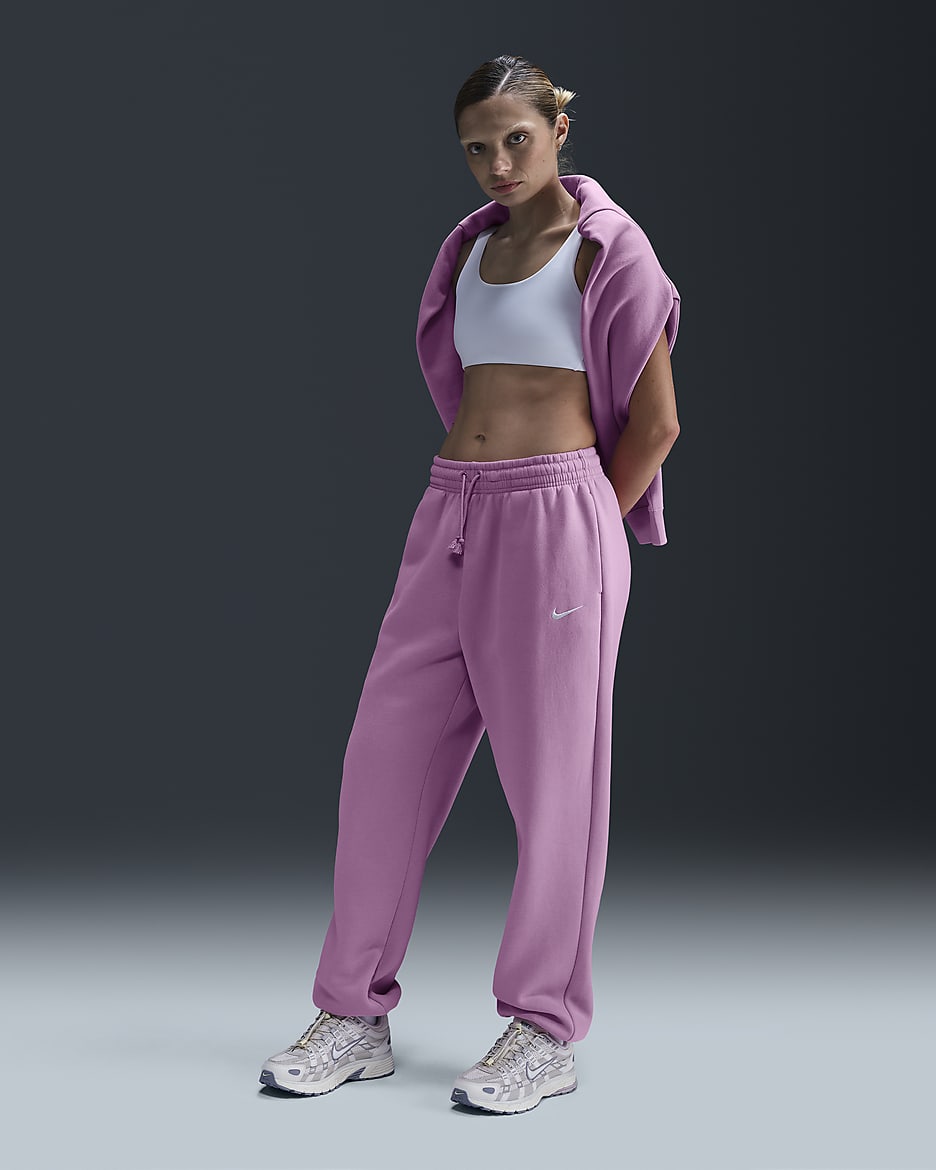Nike Sportswear Phoenix Fleece Women's High-Waisted Oversized Sweatpants - Beyond Pink/Sail