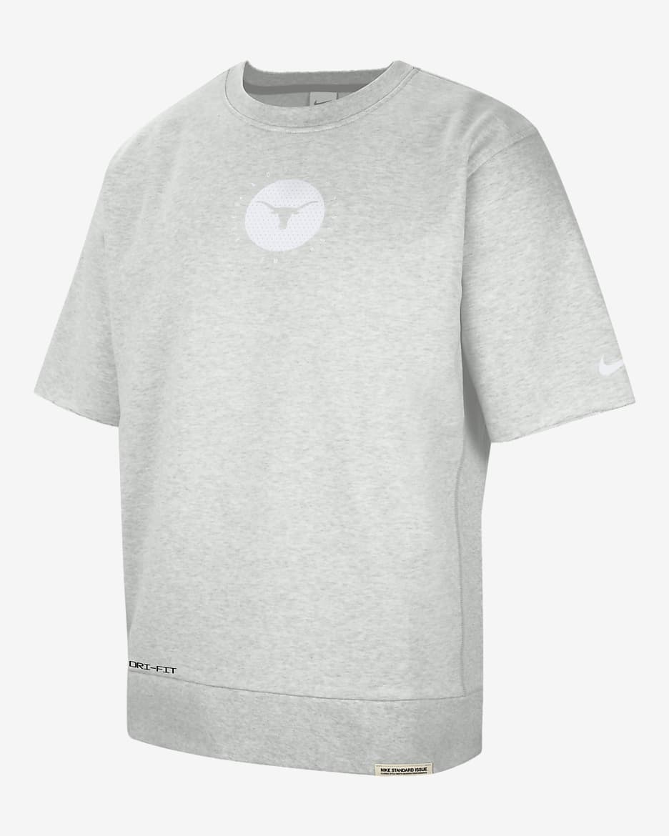 Texas Standard Issue Men's Nike Dri-FIT College Cutoff Crew-Neck Top - Photon Dust/Heather/Black