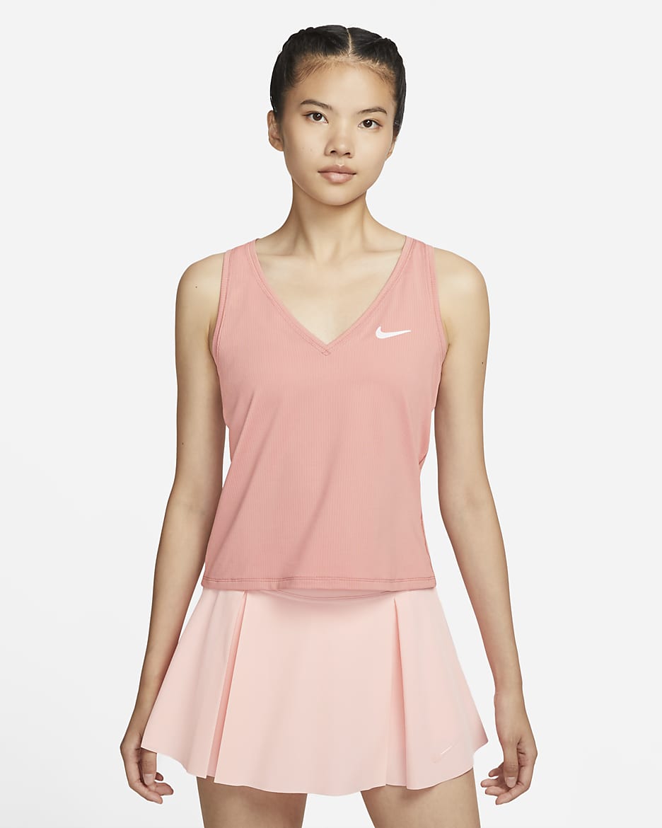 NikeCourt Victory Women's Tennis Tank - Red Stardust/White