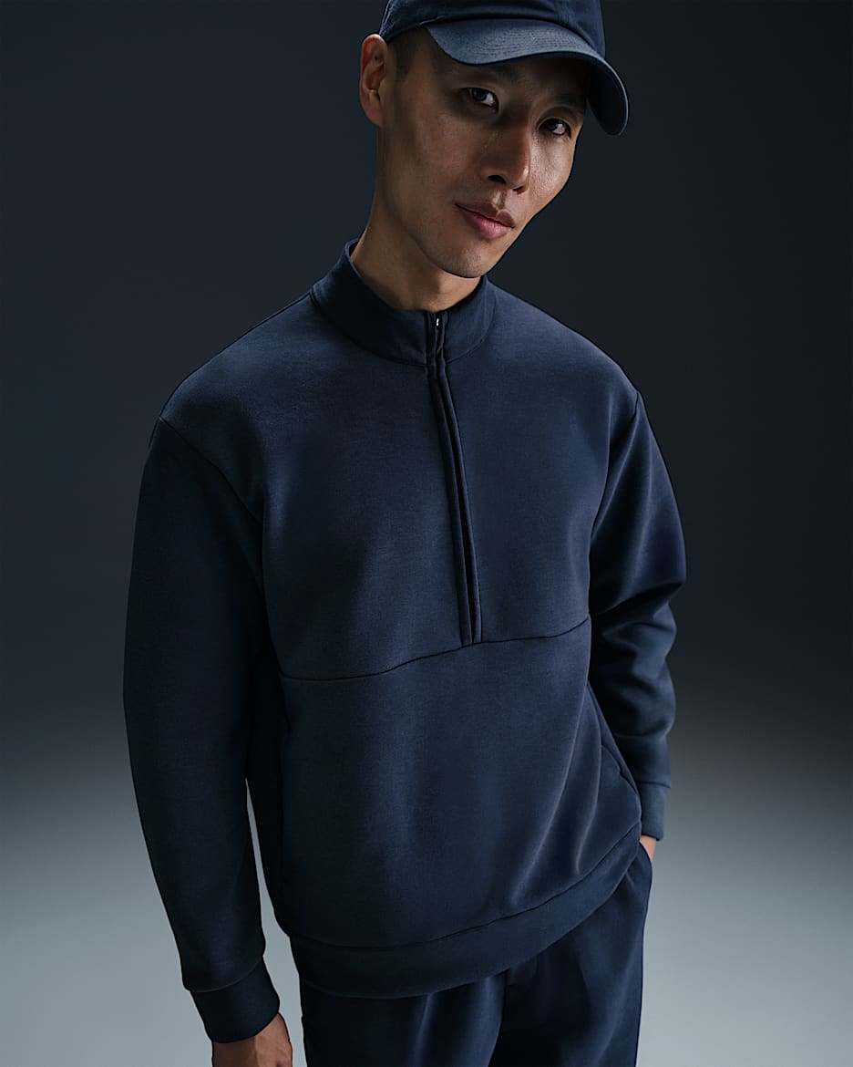 Nike 24.7 ImpossiblySoft Men's Dri-FIT 1/2-Zip Top - Obsidian/Dark Obsidian