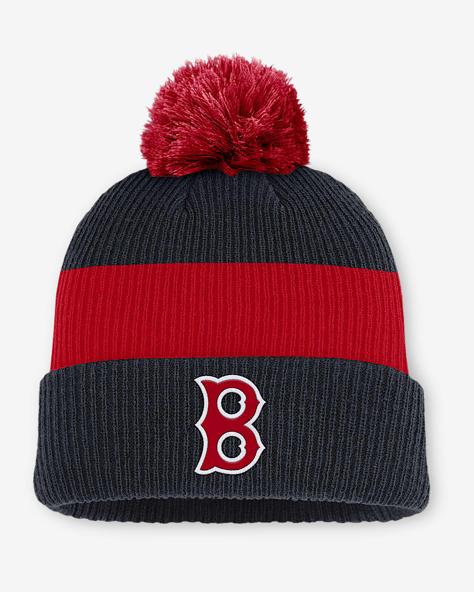 Boston Red Sox Cooperstown Peak Men's Nike MLB Cuffed Pom Beanie - Cobalt