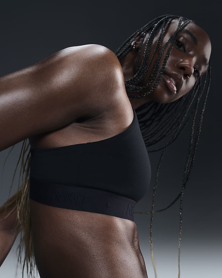 Brassière de sport réglable rembourrée à maintien léger Nike Indy pour femme - Noir/Noir/Noir