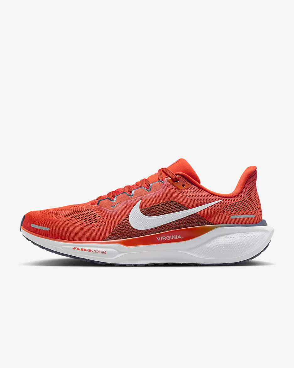 Tenis de correr en pavimento universitarios Nike para hombre Virginia Pegasus 41 - Naranja team/Blanco/Azul marino universitario/Blanco