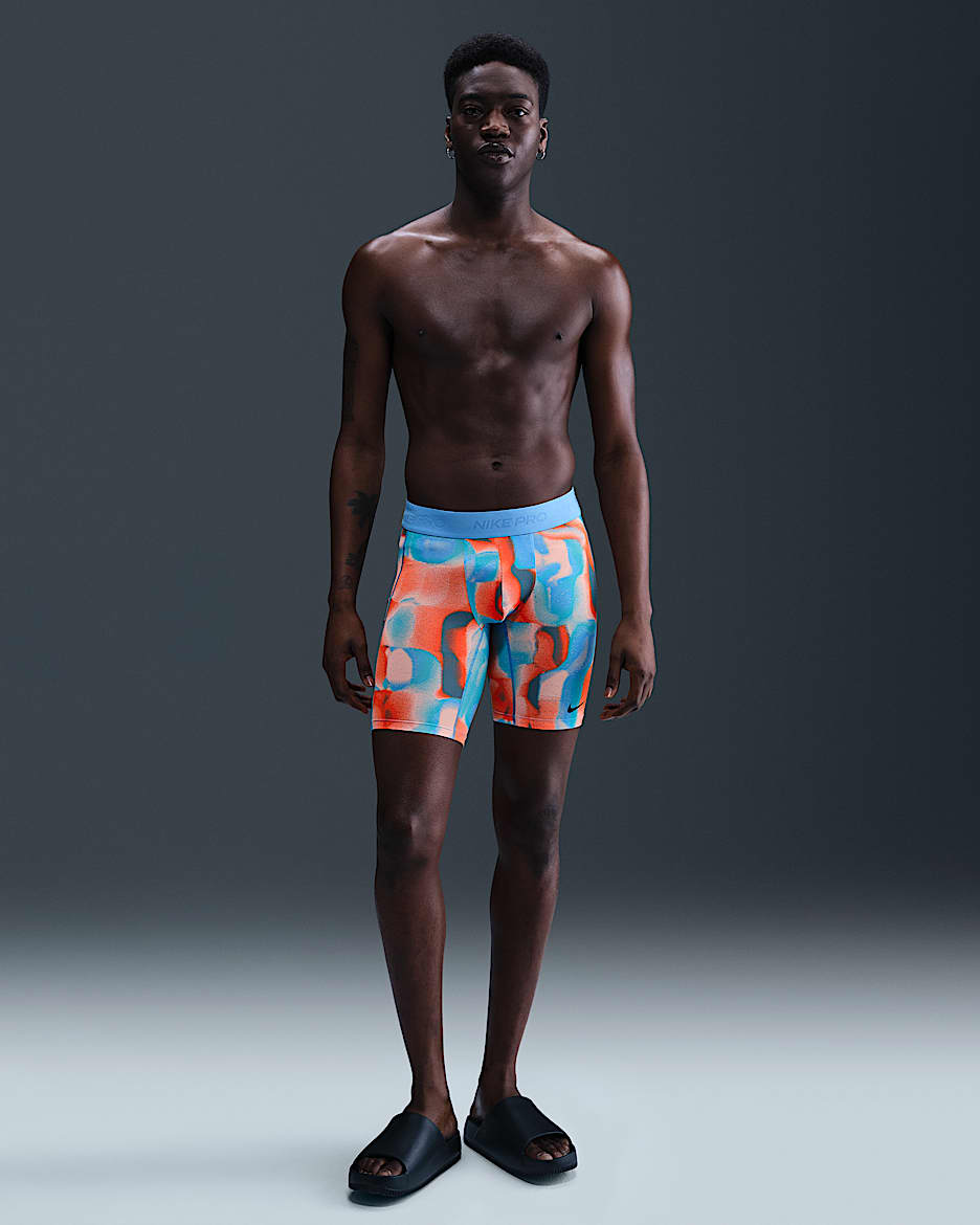Nike Pro Men's Dri-FIT Shorts - Washed Coral/University Blue/Black