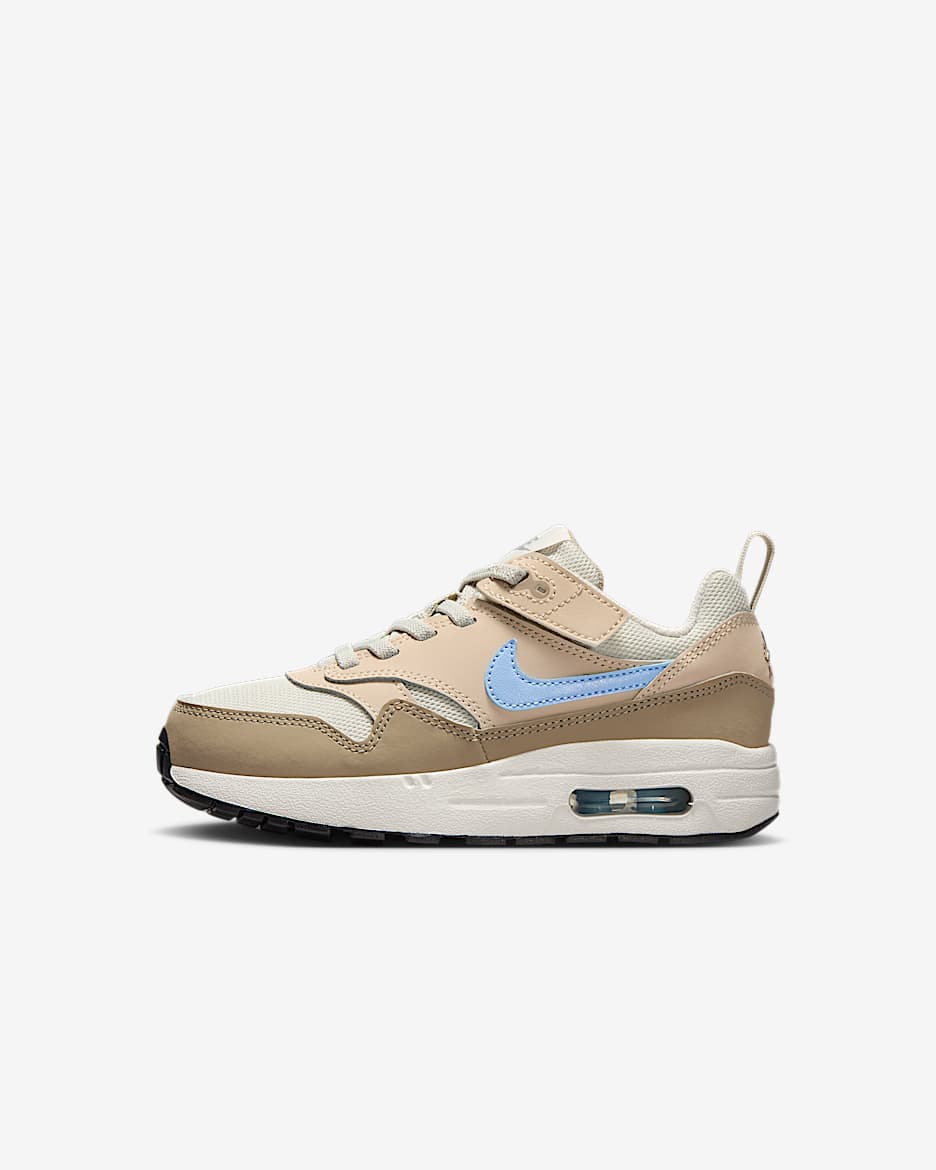 Nike Air Max 1 EasyOn Schuh für jüngere Kinder - Light Bone/Sanddrift/Khaki/Psychic Blue
