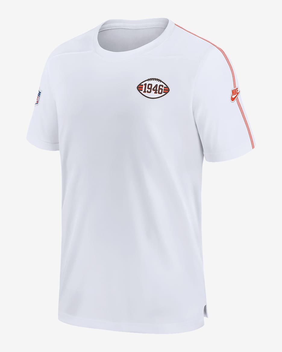 Playera Nike Dri-FIT de la NFL para hombre Cleveland Browns Sideline Coach - Blanco