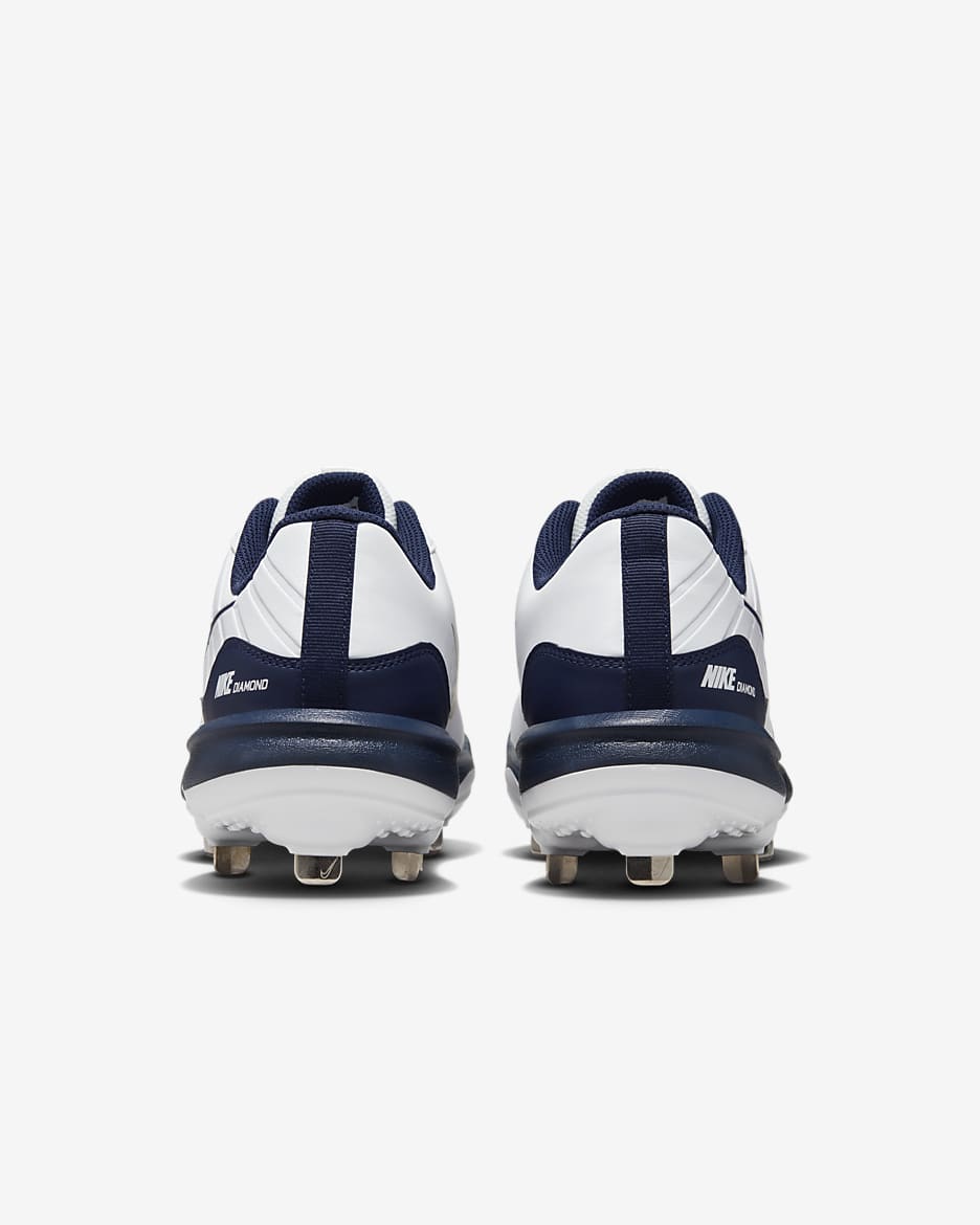 Nike Alpha Huarache Varsity 4 Low Men's Baseball Cleats - White/Pure Platinum/Black/Midnight Navy