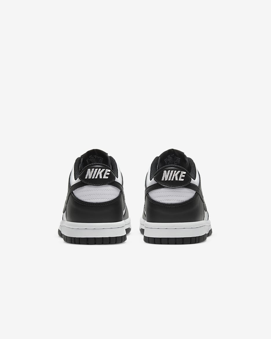 Nike Dunk Low-sko til større børn - hvid/hvid/sort