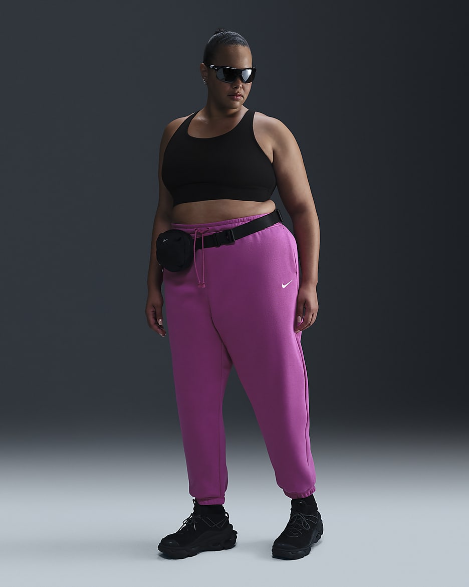 Nike Sportswear Phoenix Fleece Women's High-Waisted Oversized Sweatpants (Plus Size) - Hot Fuchsia/Sail
