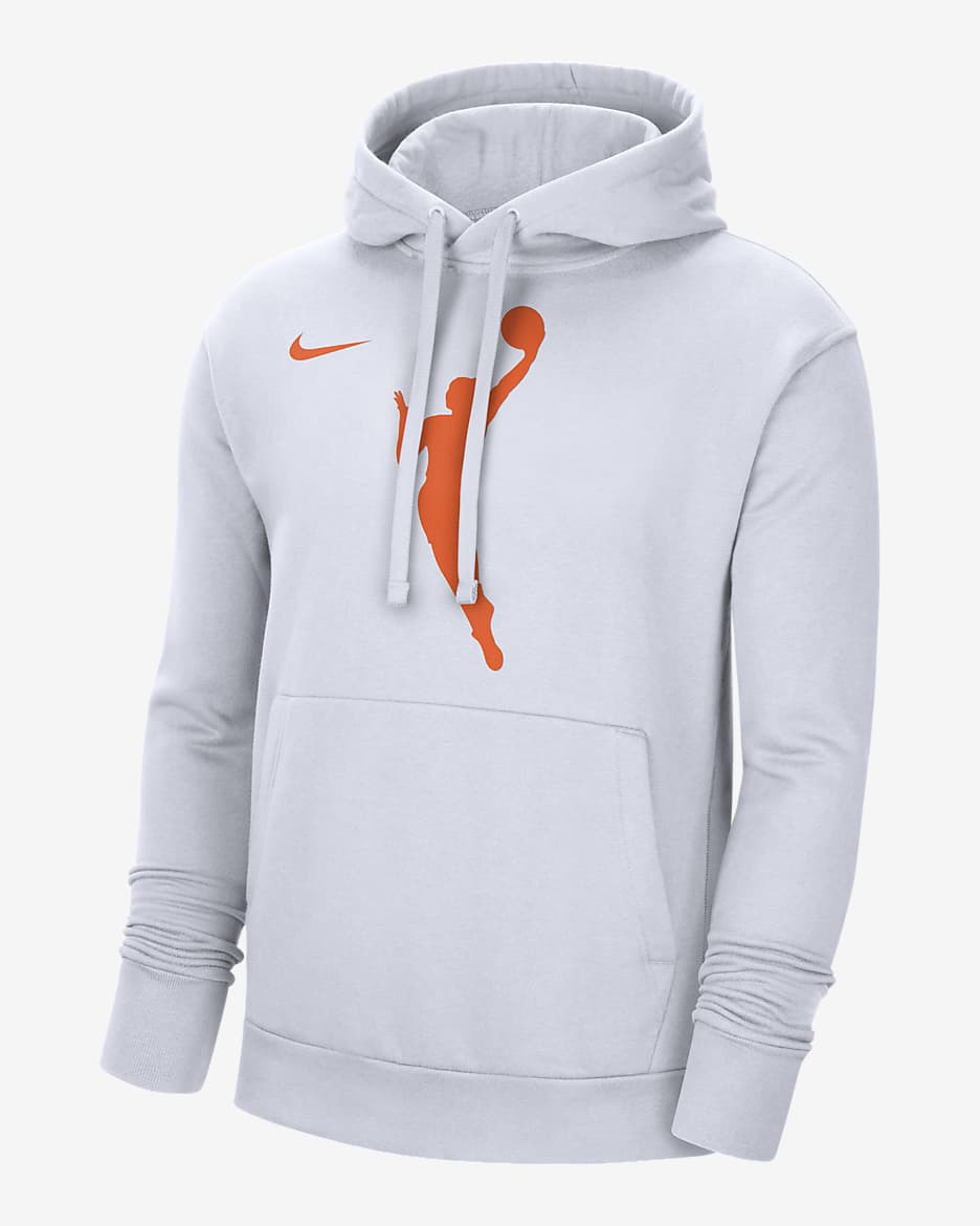 WNBA Men's Nike Fleece Pullover Hoodie - White/Brilliant Orange