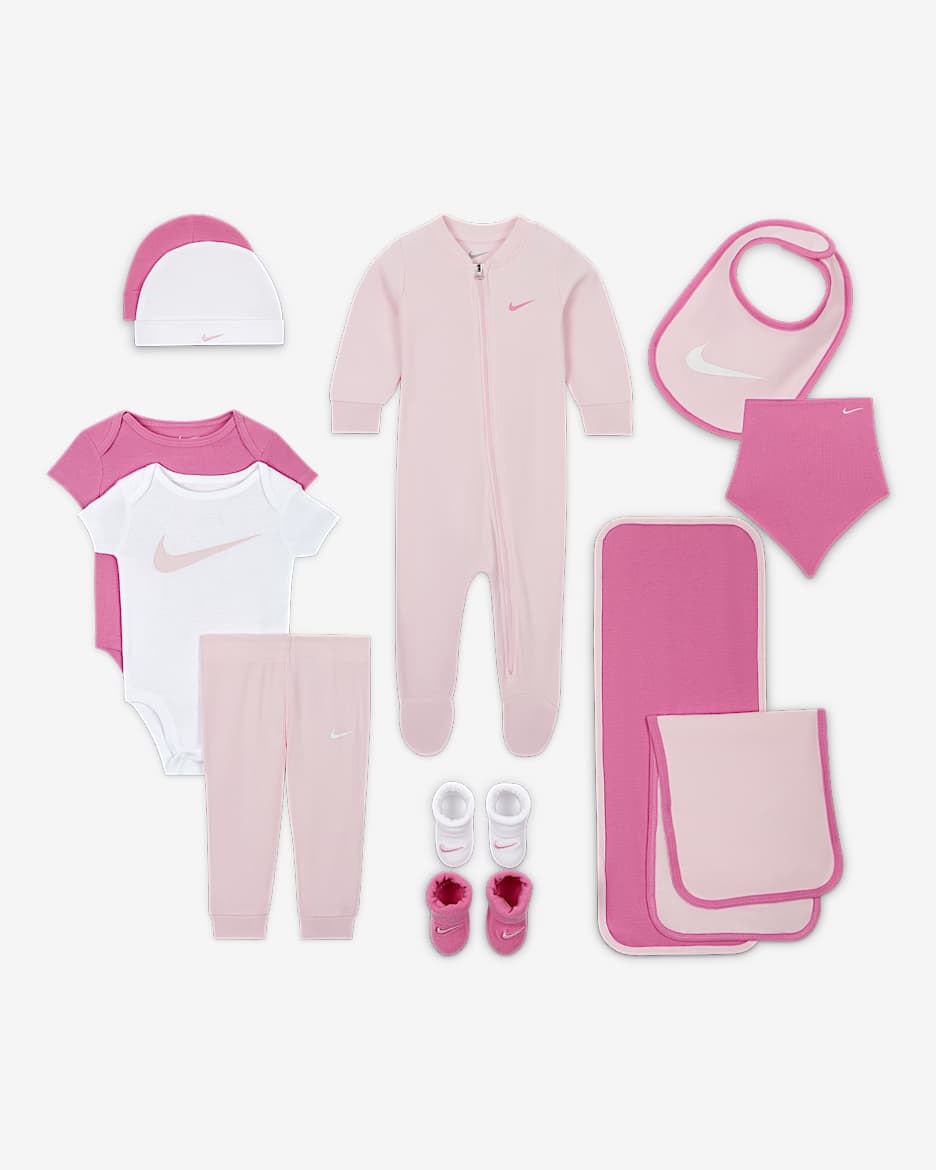Caja de regalo de 12 piezas para bebé Nike 12-Piece Gift Set - Espuma rosa