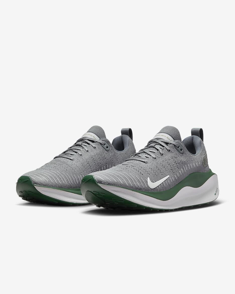 Nike InfinityRN 4 (Team) Men's Road Running Shoes - Cool Grey/Gorge Green/White