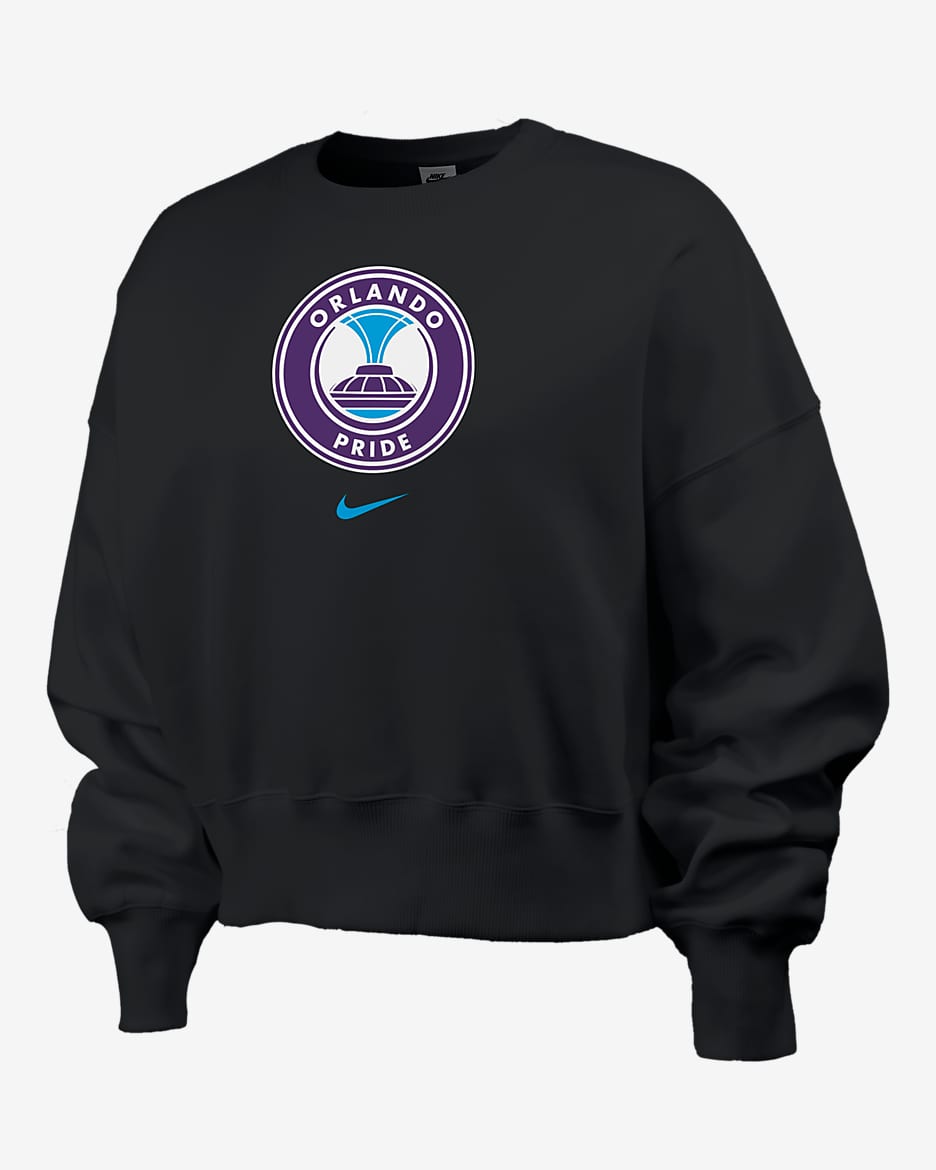 Sudadera de cuello redondo Nike de la NWSL para mujer Orlando Pride Phoenix Fleece - Negro