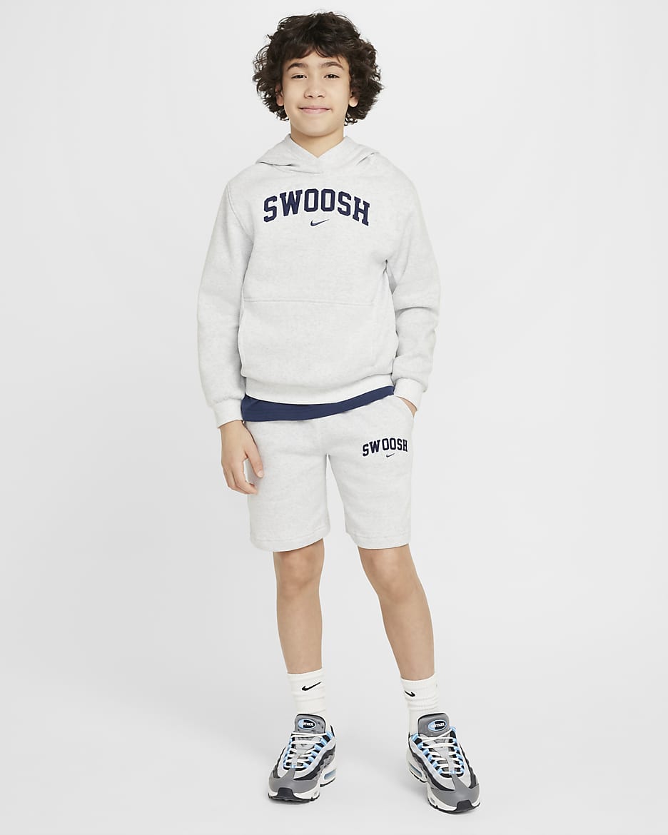 Sudadera con gorro para niños talla grande Nike Sportswear Club Fleece - Abedul jaspeado