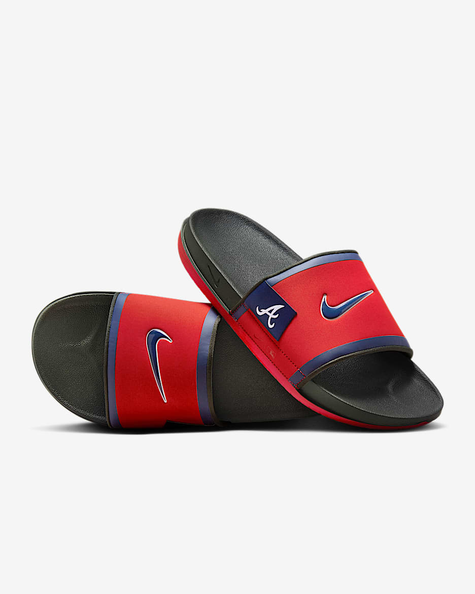 Nike Offcourt (Atlanta Braves) Offcourt Slides - Sport Red/Dark Smoke Grey/Midnight Navy