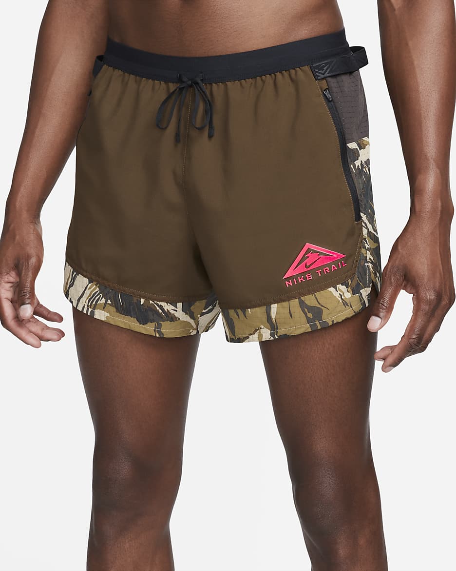 Nike Dri-FIT Flex Stride Men's 13cm (approx.) Brief-Lined Trail Running Shorts - Cacao Wow/Velvet Brown/Hyper Pink