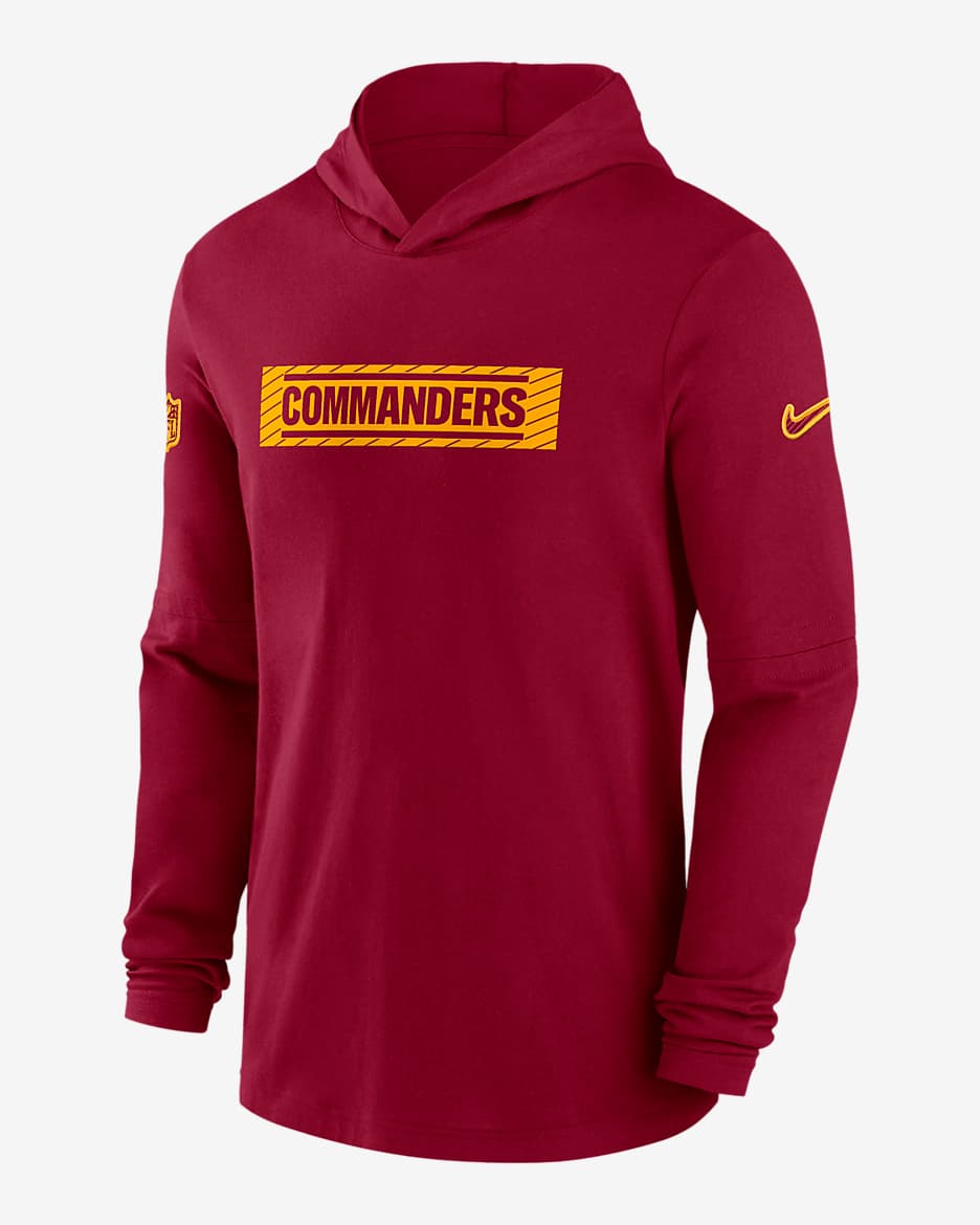 Washington Commanders Sideline Men's Nike Dri-FIT NFL Long-Sleeve Hooded Top - Red