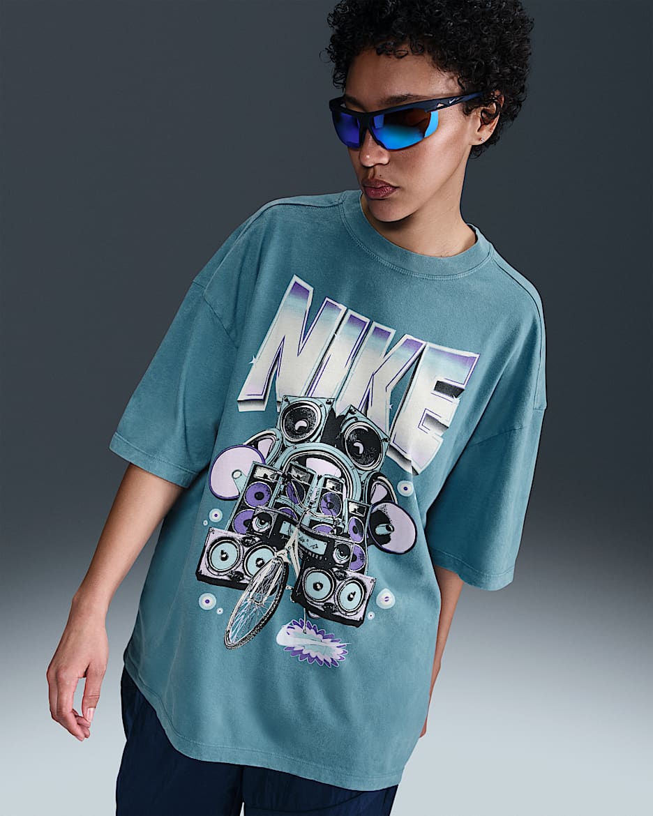 T-shirt à manches courtes oversize Nike Sportswear pour femme - Smokey Blue