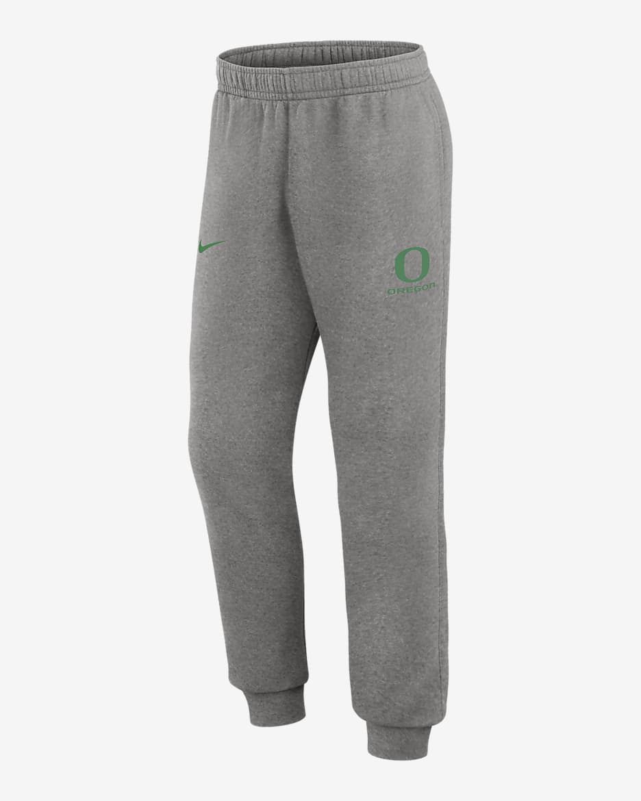 Oregon Ducks Primetime Club Men's Nike College Joggers - Grey Heather