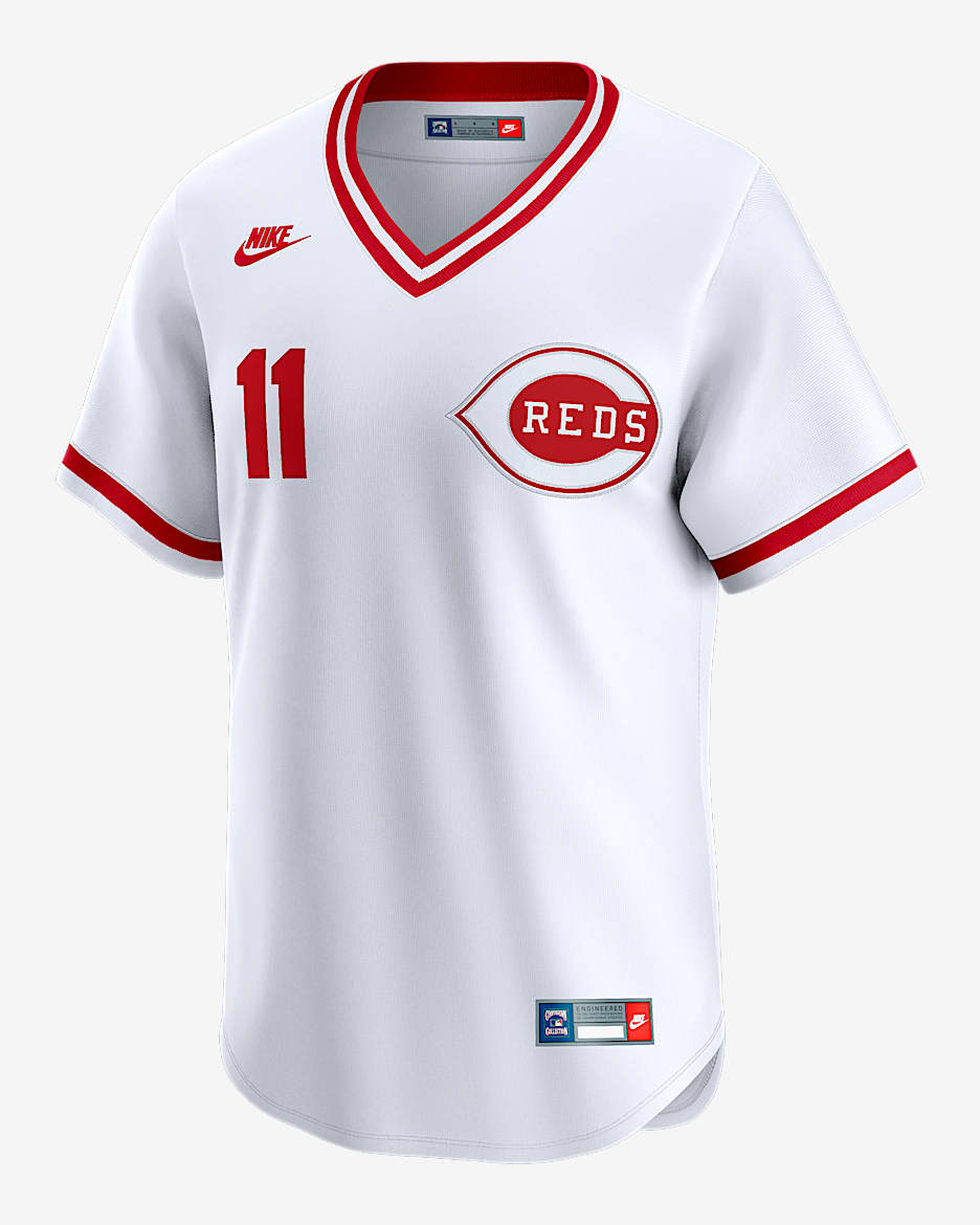 Jersey Nike Dri-FIT ADV de la MLB Limited para hombre Barry Larkin Cincinnati Reds Cooperstown - Blanco