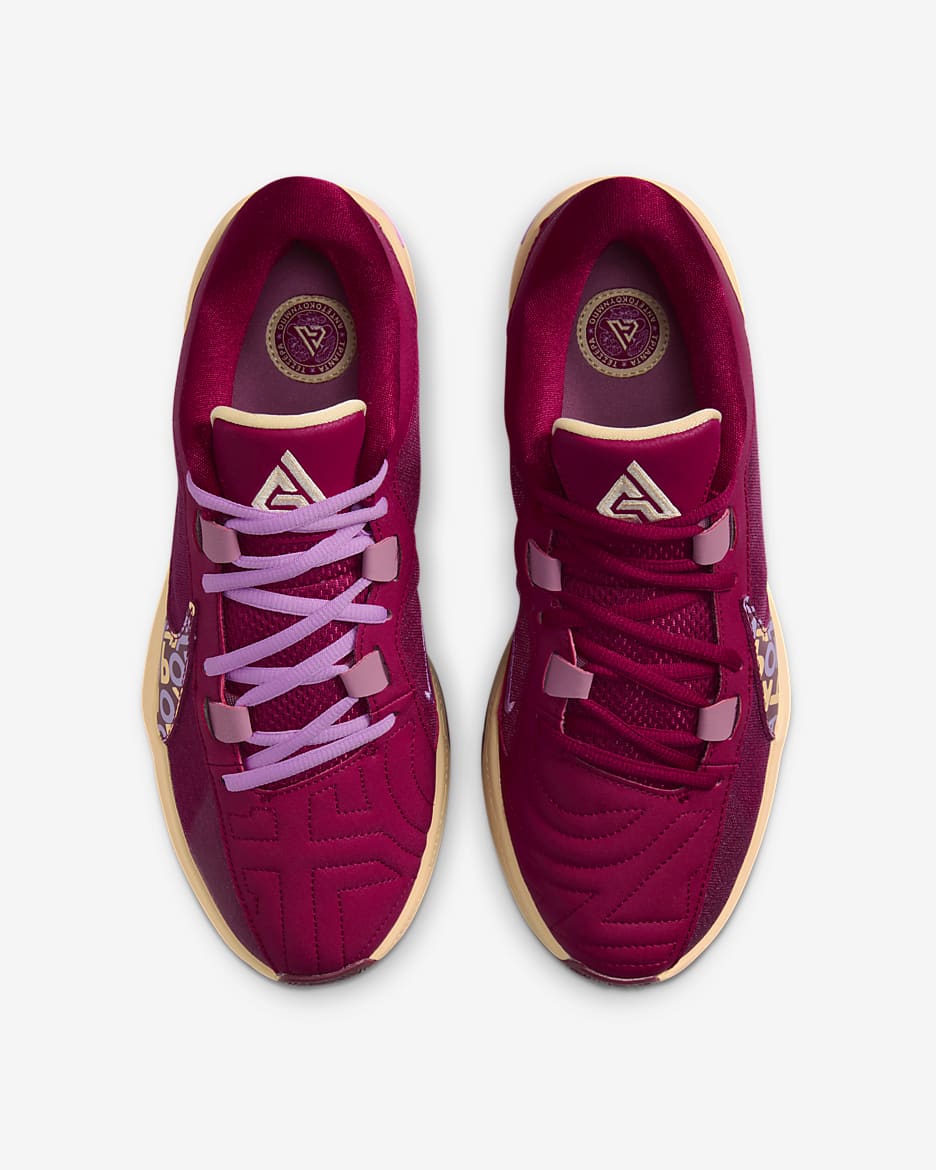 Giannis Freak 5 Basketball Shoes - Noble Red/Desert Berry/Guava Ice/Ice Peach