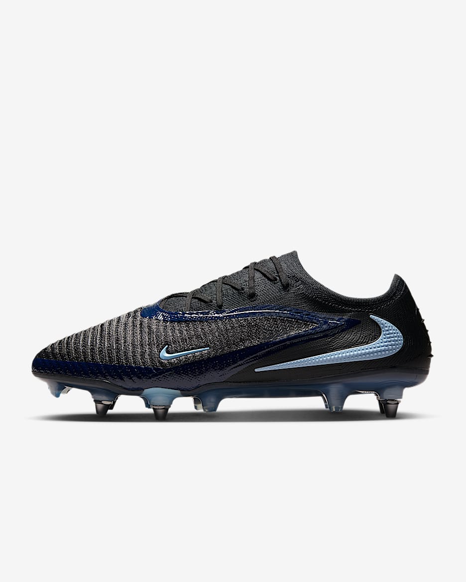 Nike Phantom 6 Low Elite Fußballschuh für weichen Rasen - Schwarz/Schwarz