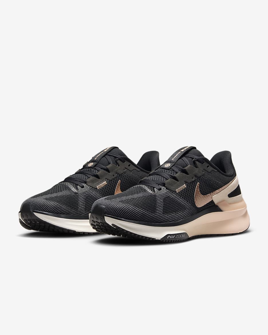 Nike Structure 25 Women's Road Running Shoes - Black/Crimson Tint/Anthracite/Metallic Red Bronze