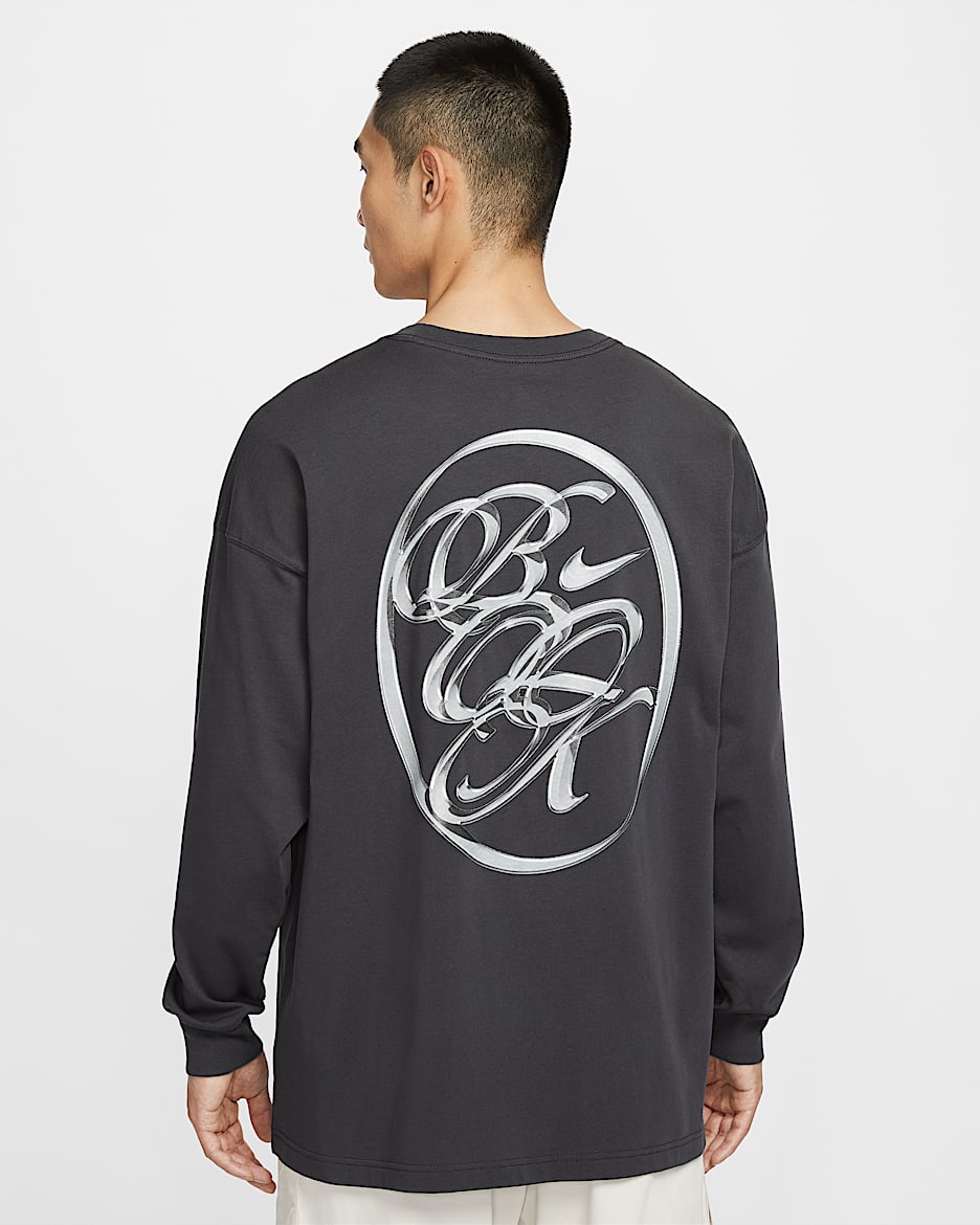 デビン・ブッカー メンズ ロングスリーブ バスケットボールTシャツ - アンスラサイト