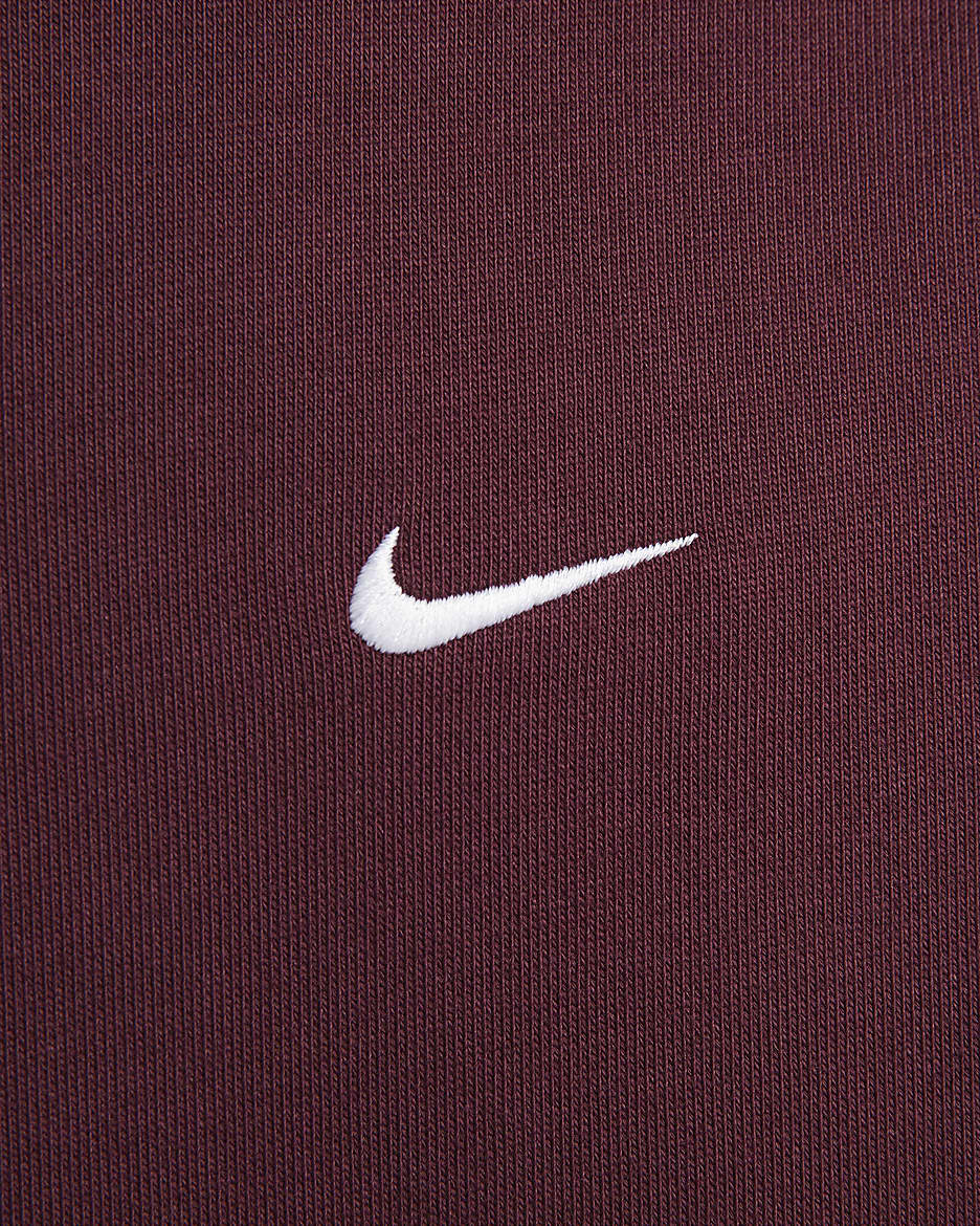 Nike Solo Swoosh Men's Fleece Pullover Hoodie - Night Maroon/White