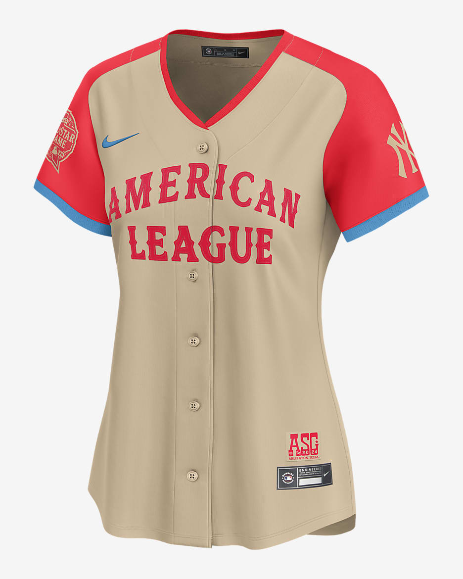 Jersey Nike Dri-FIT ADV de la MLB Limited para mujer Juan Soto American League 2024 All-Star Game - Mineral desierto