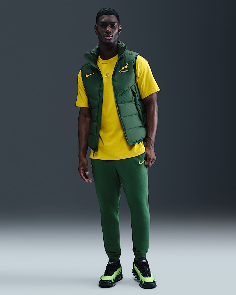 Ανδρικό παντελόνι ράγκμπι από French Terry ύφασμα Springboks Nike - Gorge Green/University Gold