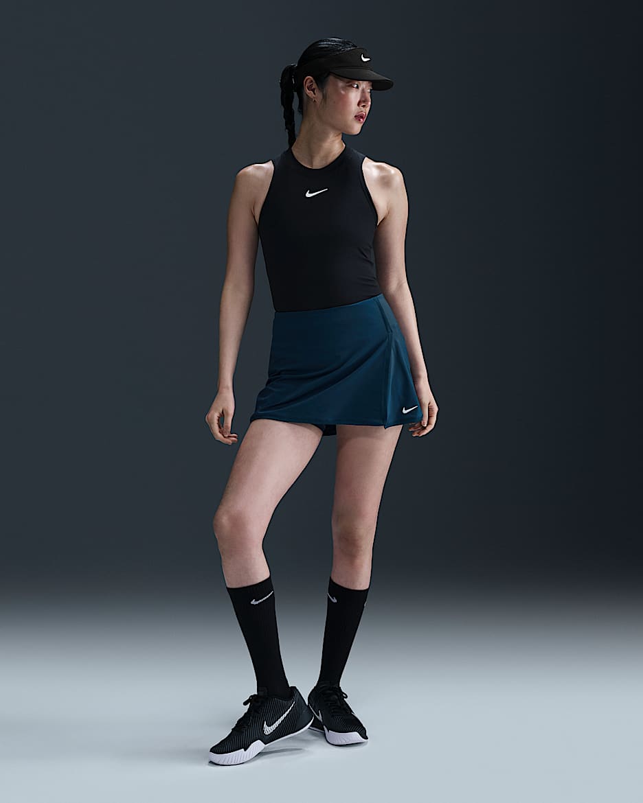 Nike Victory Women's Dri-FIT Straight Tennis Skirt - Armory Navy/White