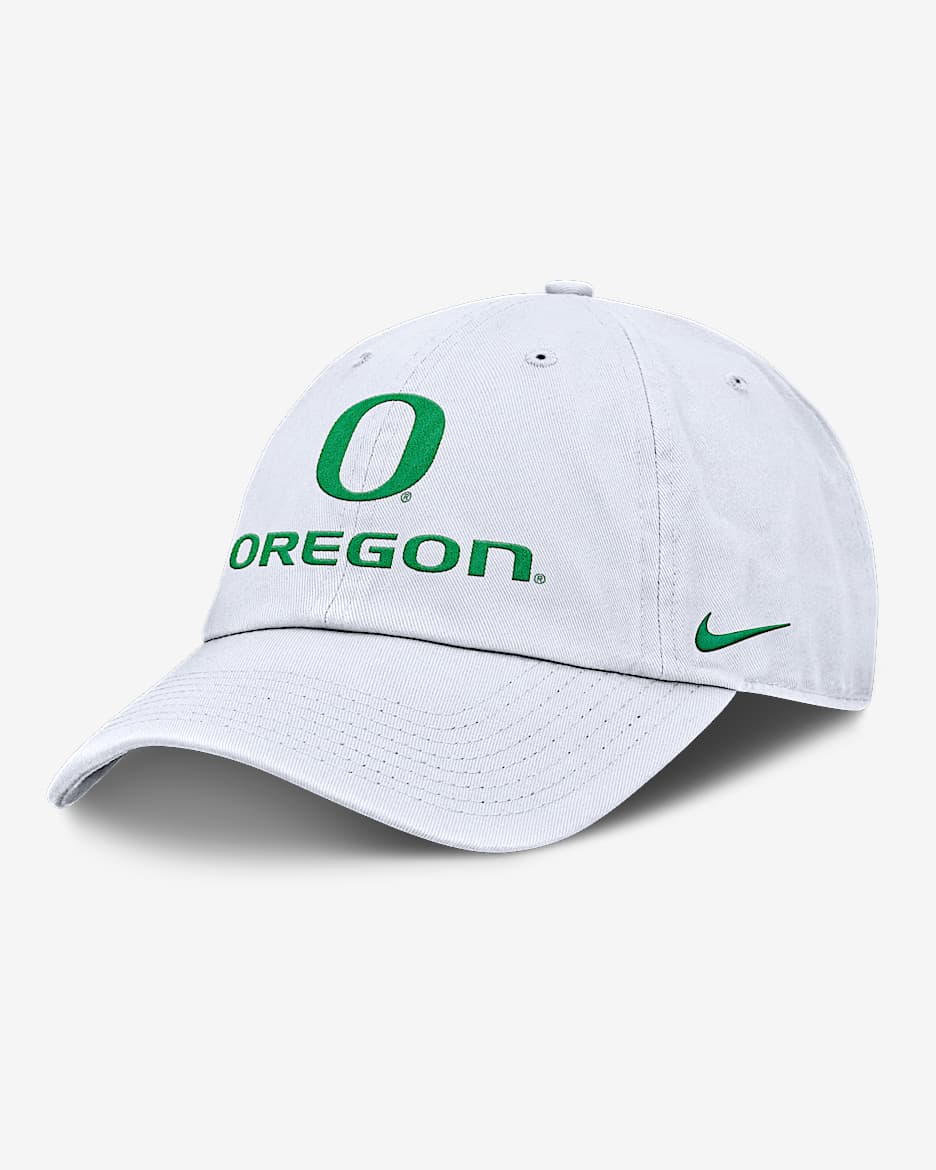 Oregon Sideline Club Gameday Men's Nike College Adjustable Hat - White