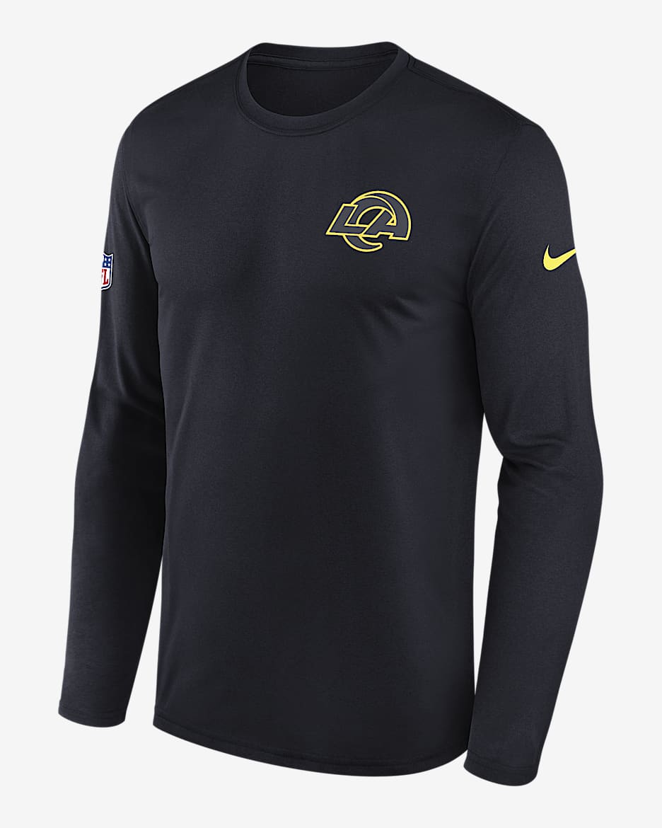 Playera Nike Dri-FIT de la NFL para hombre Los Angeles Rams Rivalries Collection Sideline Legend Small Logo - Azul marino