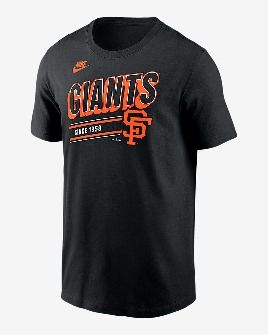Playera Nike de la MLB para hombre San Francisco Giants Cooperstown Retro - Negro