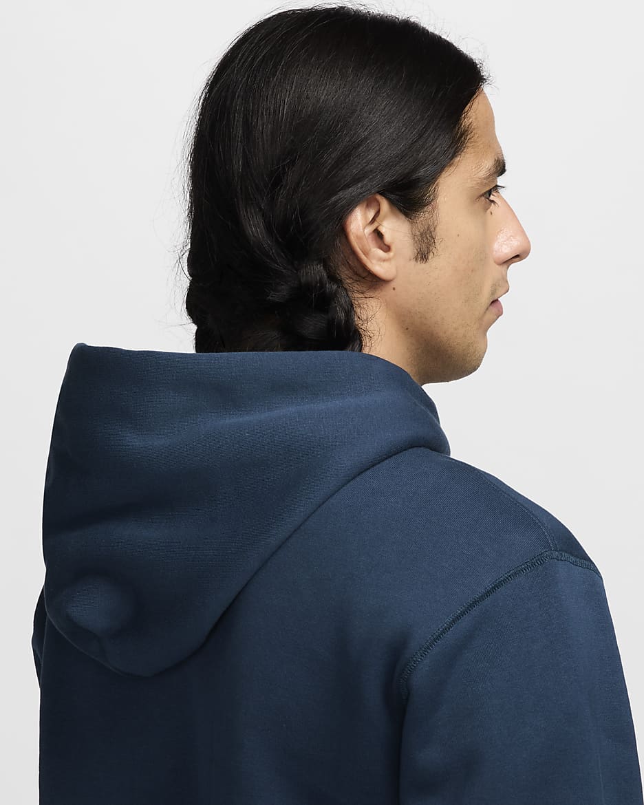 Nike SB Fleece Pullover Skate Hoodie - Armoury Navy/White