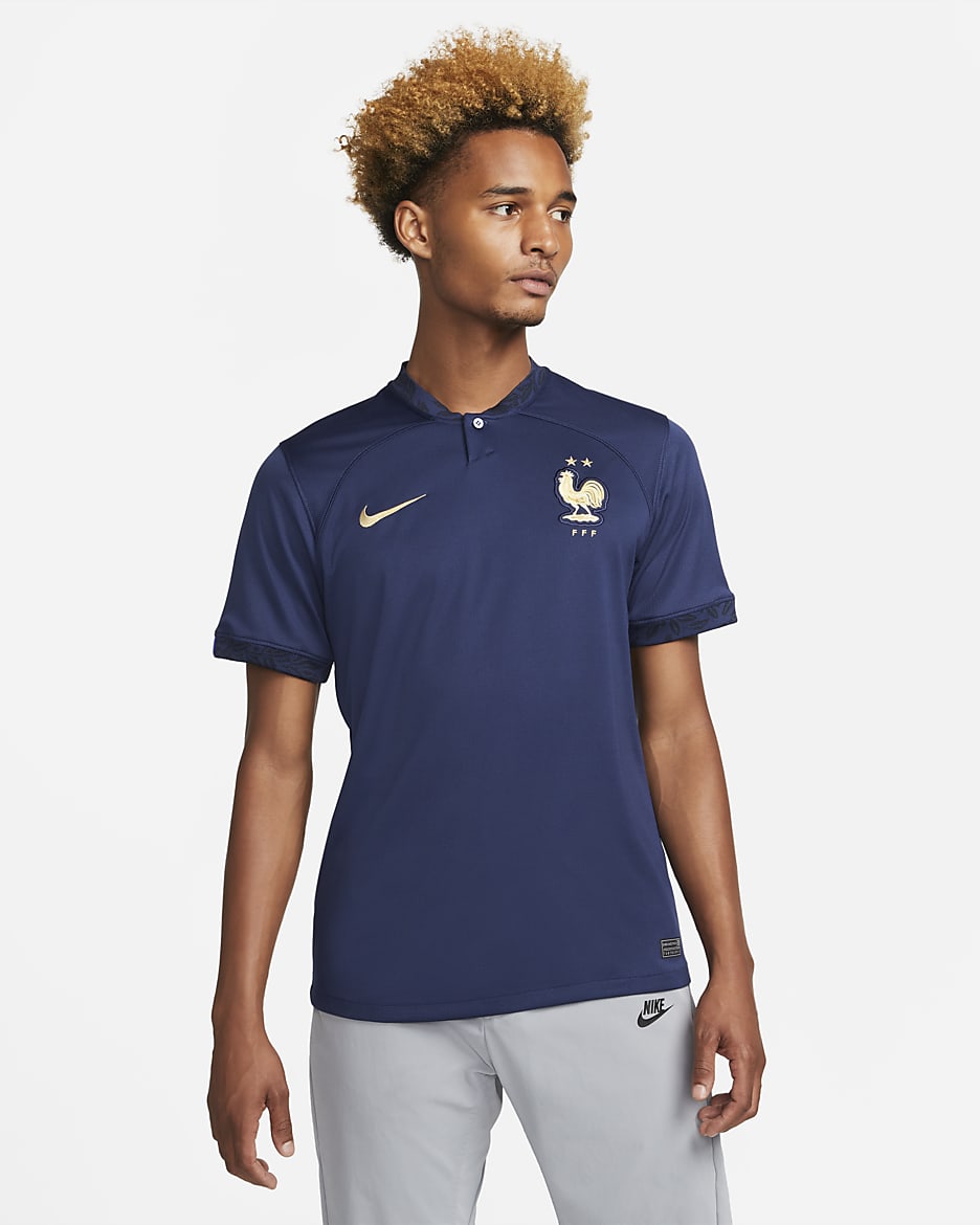 FFF 2022/23 Stadium Home Men's Nike Dri-FIT Football Shirt - Midnight Navy/Midnight Navy/Midnight Navy/Metallic Gold