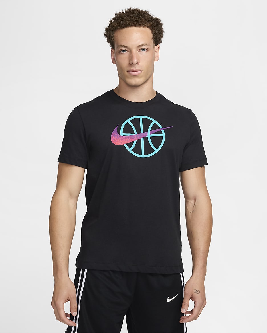 Ανδρικό T-Shirt μπάσκετ Dri-FIT Nike - Μαύρο