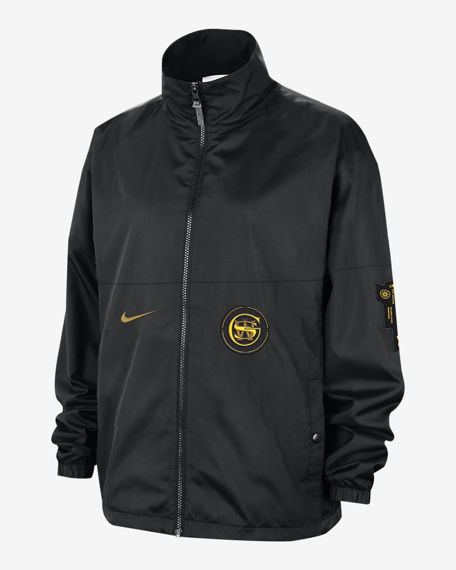 Golden State Warriors Starting 5 2023/24 City Edition Men's Nike NBA Courtside Jacket - Black/Black/Black