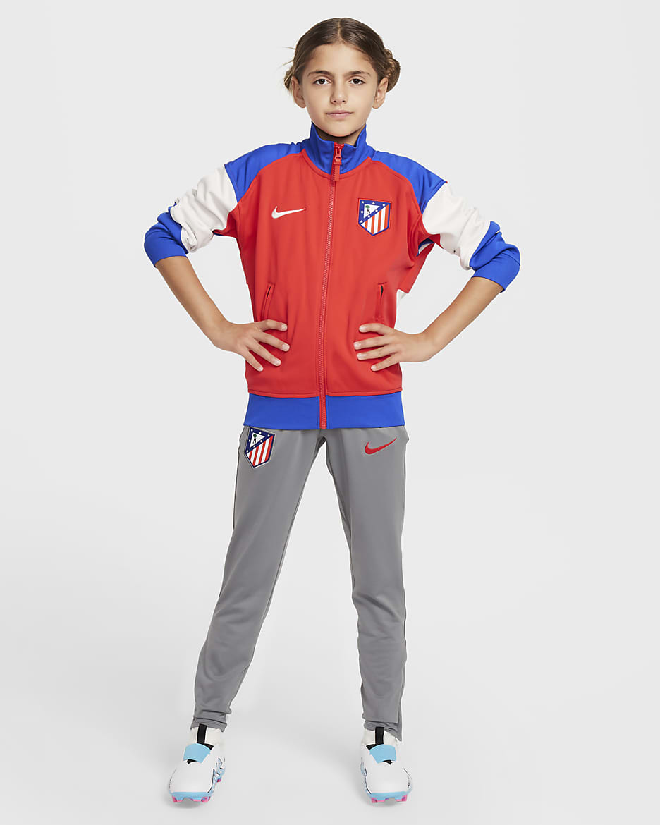 Atlético Madrid Strike Older Kids' Nike Dri-FIT Football Pants - Flat Pewter/Noise Aqua/Light Crimson