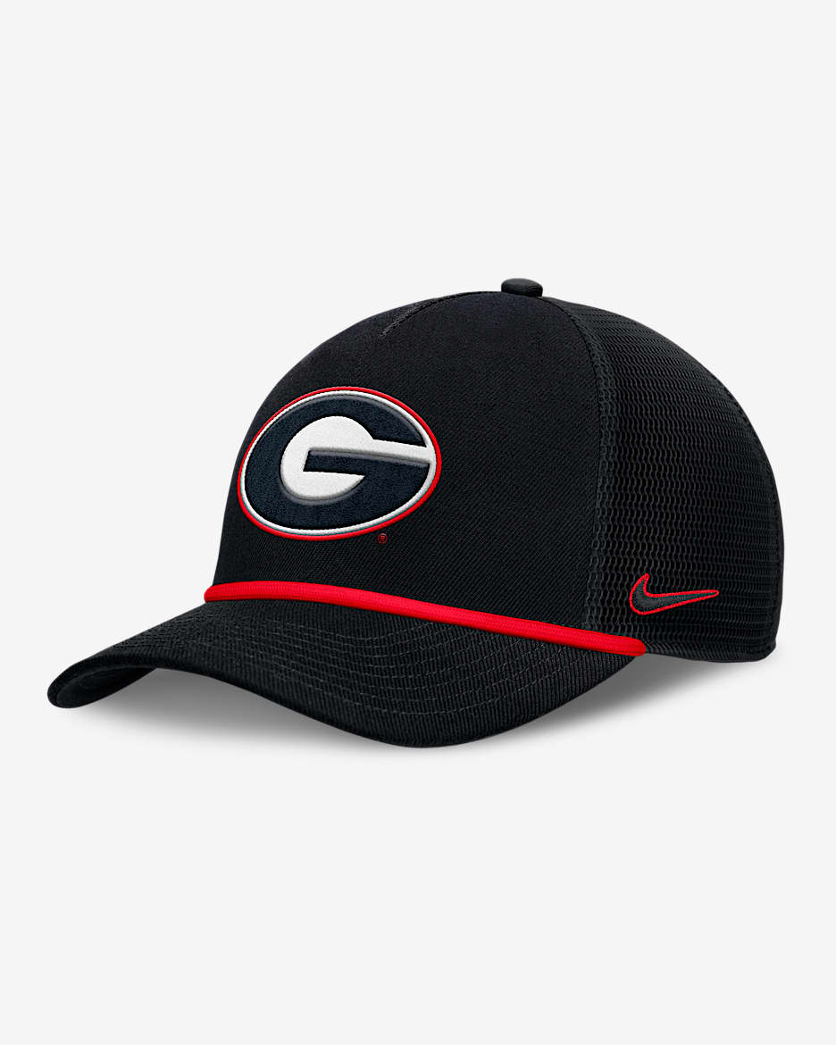 Georgia Primetime Rise Men's Nike College Trucker Adjustable Hat - Black