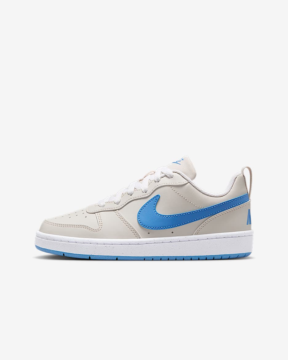 Calzado para niños grandes Nike Court Borough Low Recraft - Marrón verdoso claro/Blanco/Azul extremo