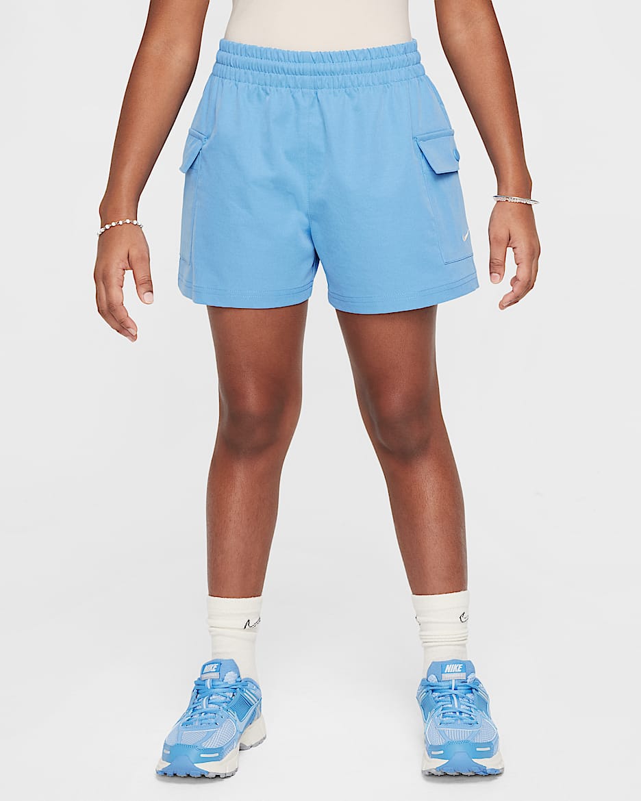 Shorts cargo de tejido Woven para niña Nike Sportswear - Azul extremo/Blanco
